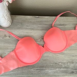 Coral strapless bra